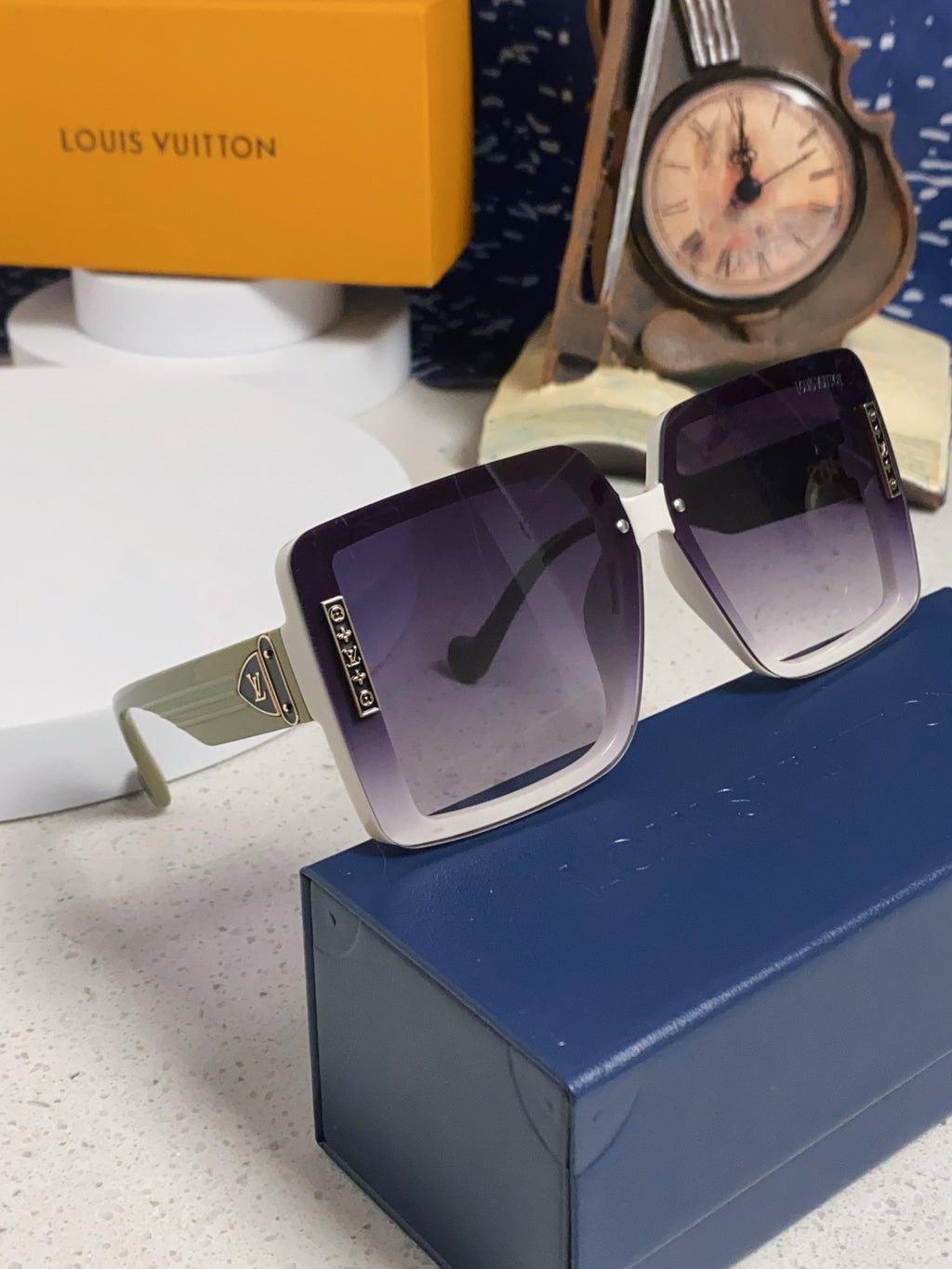 Louis Vuitton Polarized Oversized Silver Lens Sunglasses for Women - detail image 10