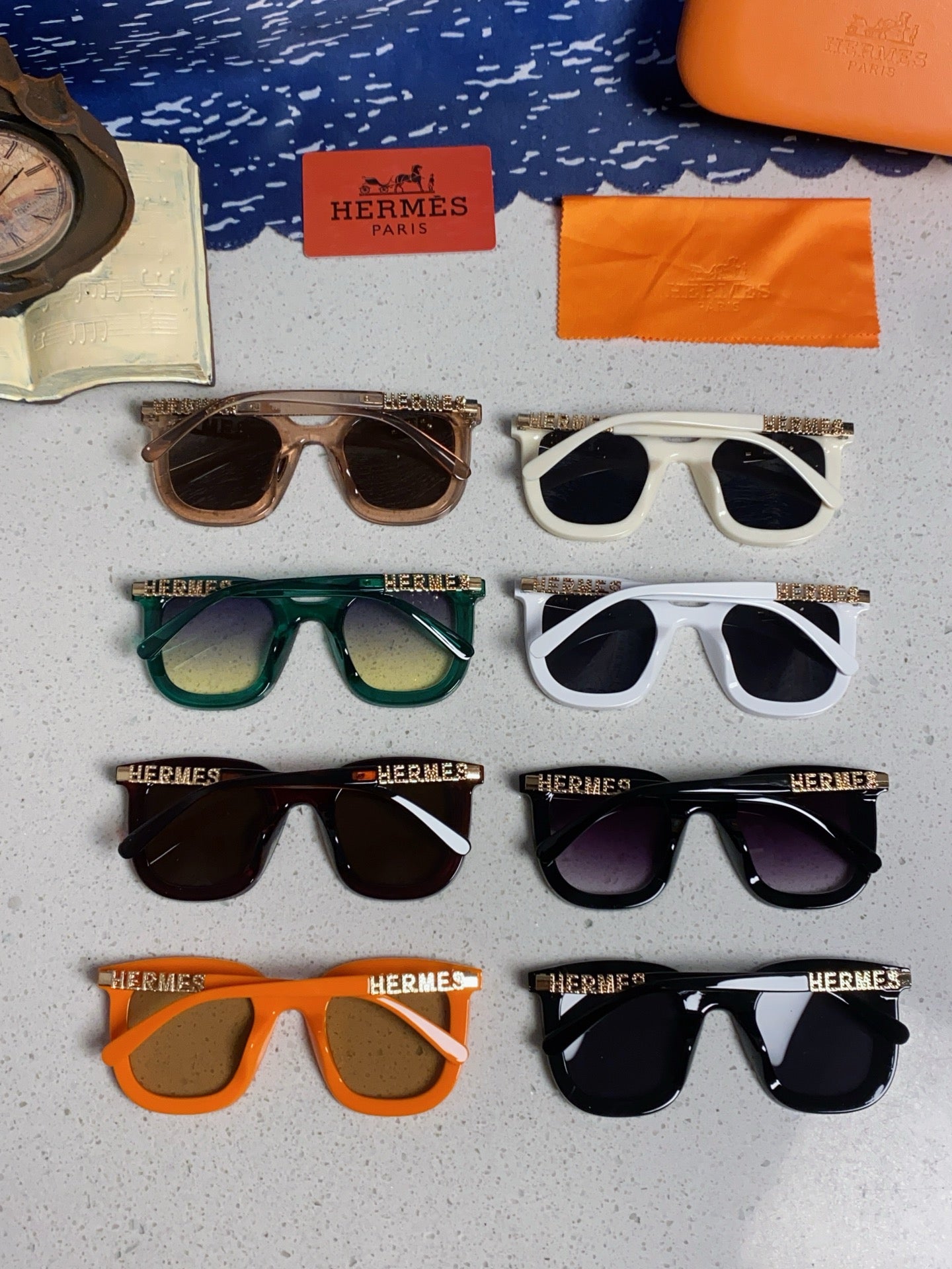 Hermès Metal Square Silver Lens Sunglasses for Men & Women - detail image 10
