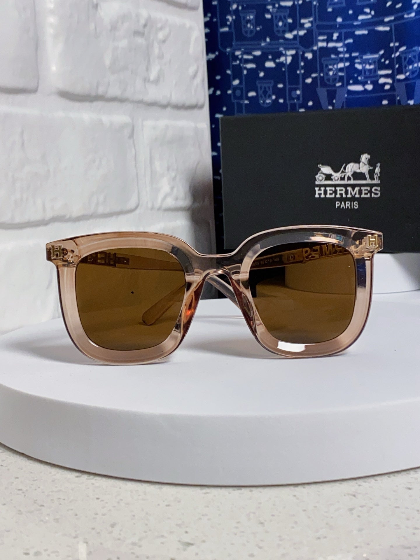 Hermès Metal Square Brown Lens Sunglasses for Men & Women - 433011 - detail image 2