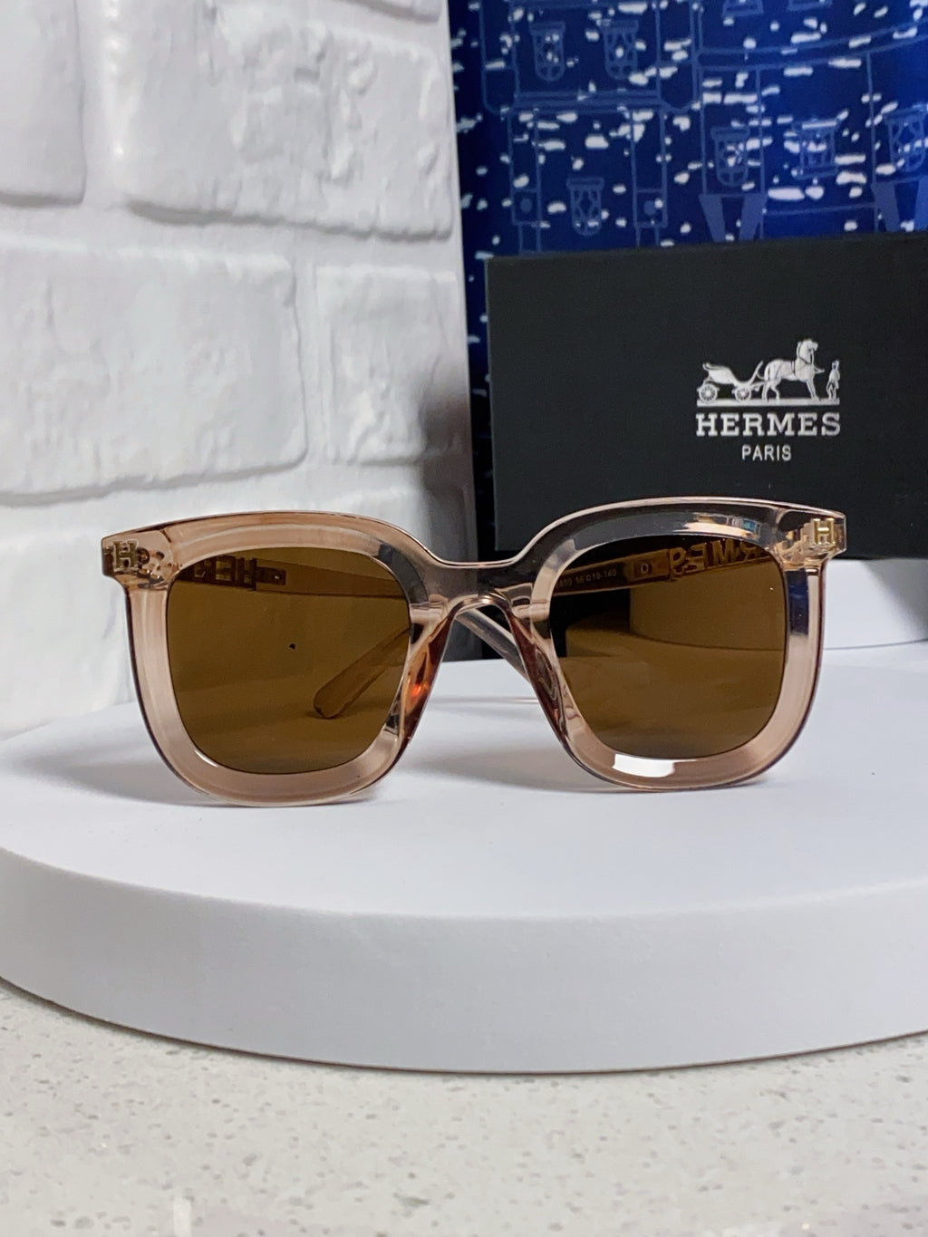 Hermès Metal Square Brown Lens Sunglasses for Men & Women - 158685 - detail image 2