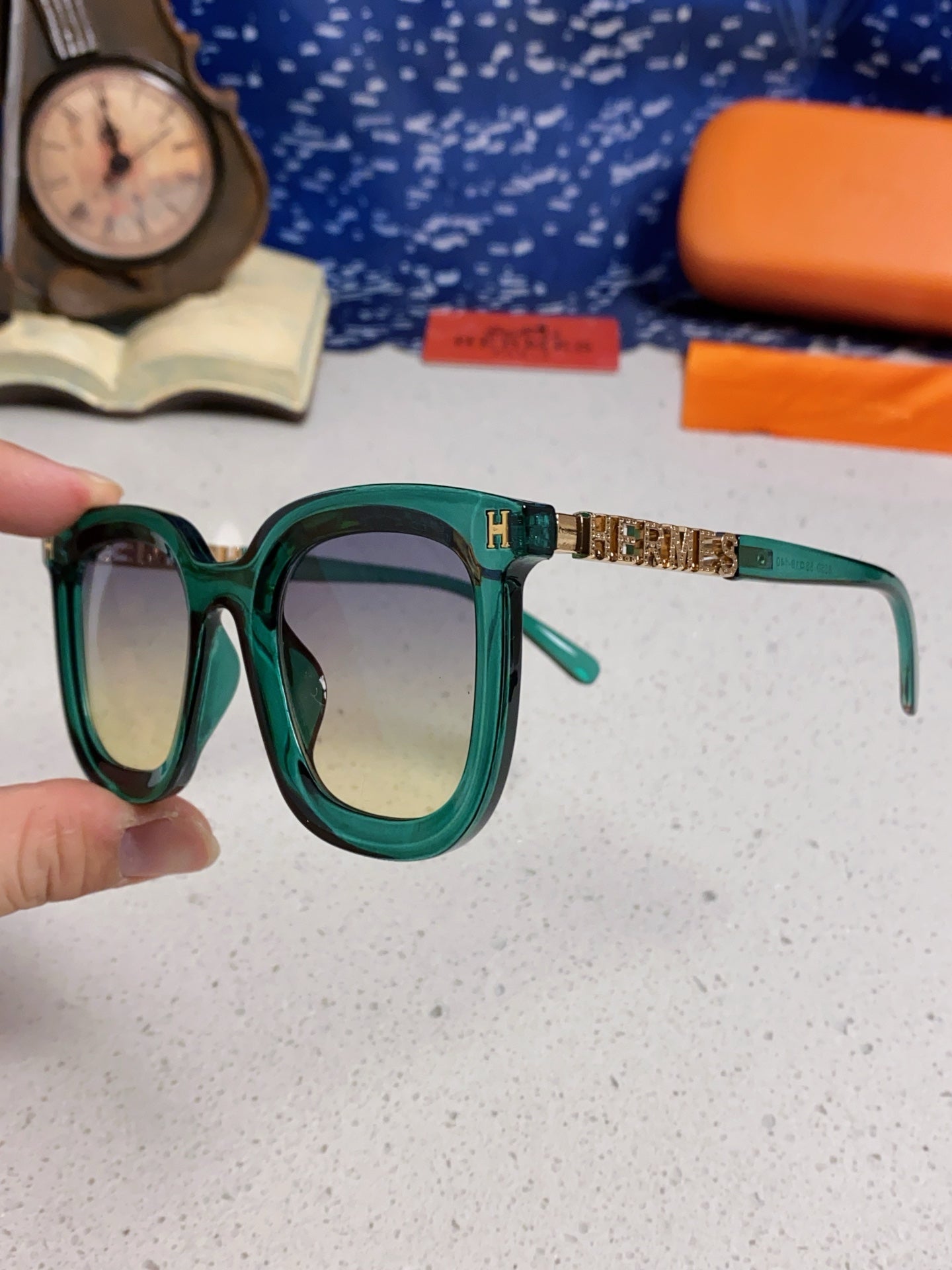 Hermès Metal Square Silver Lens Sunglasses for Men & Women - 399448 - detail image 6