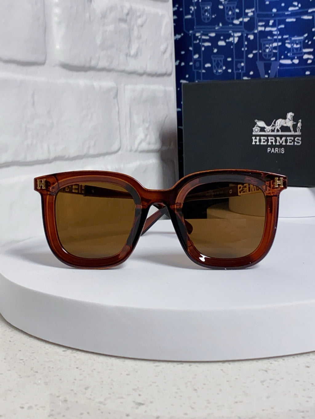 Hermès Metal Square Brown Lens Sunglasses for Men & Women - 399449 - detail image 2
