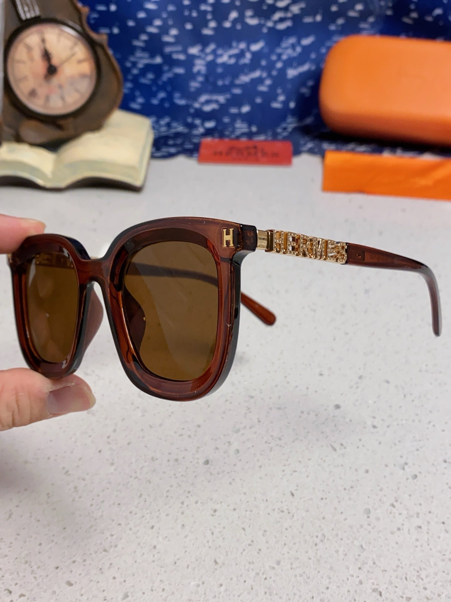 Hermès Metal Square Brown Lens Sunglasses for Men & Women - 399449 - detail image 6
