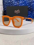 Hermès Metal Square Orange Lens Sunglasses for Men & Women