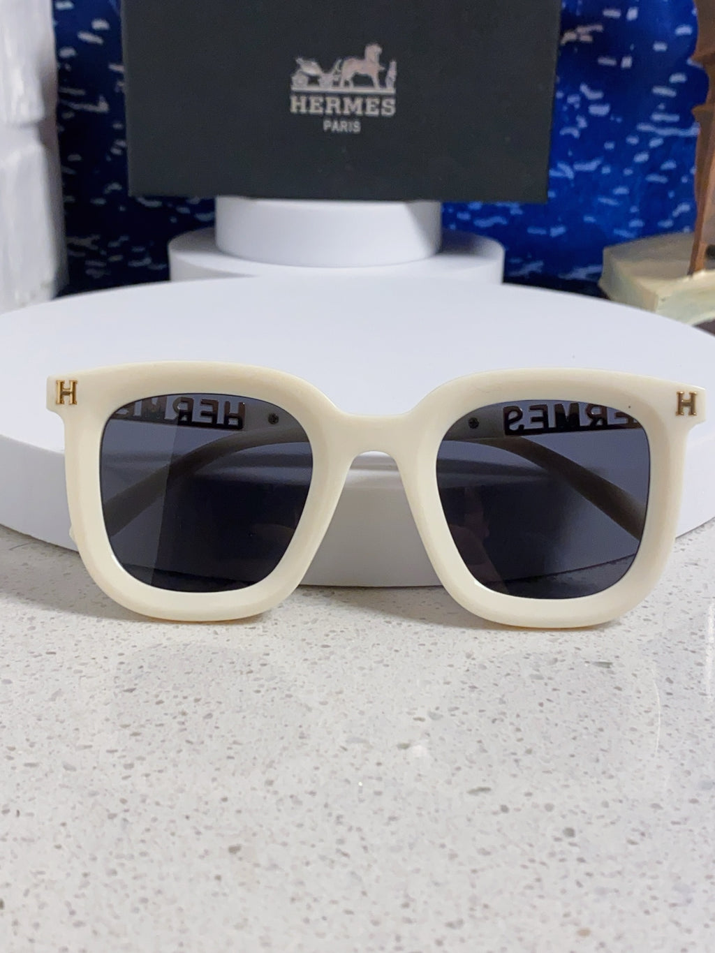 Hermès Metal Square Silver Lens Sunglasses for Men & Women - 433015 - detail image 8