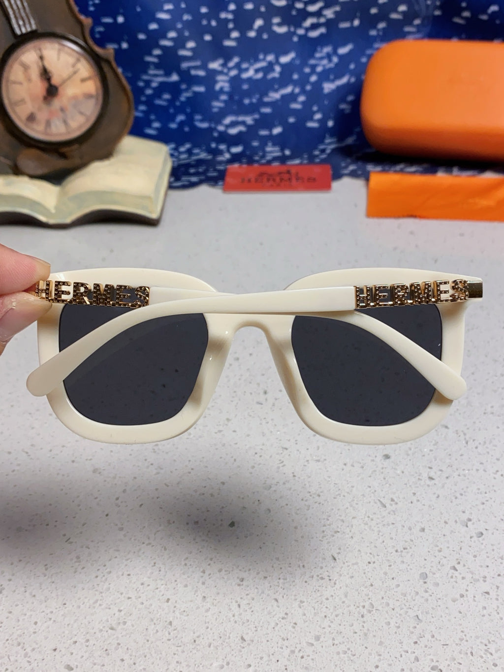 Hermès Metal Square Silver Lens Sunglasses for Men & Women - 433015 - detail image 5