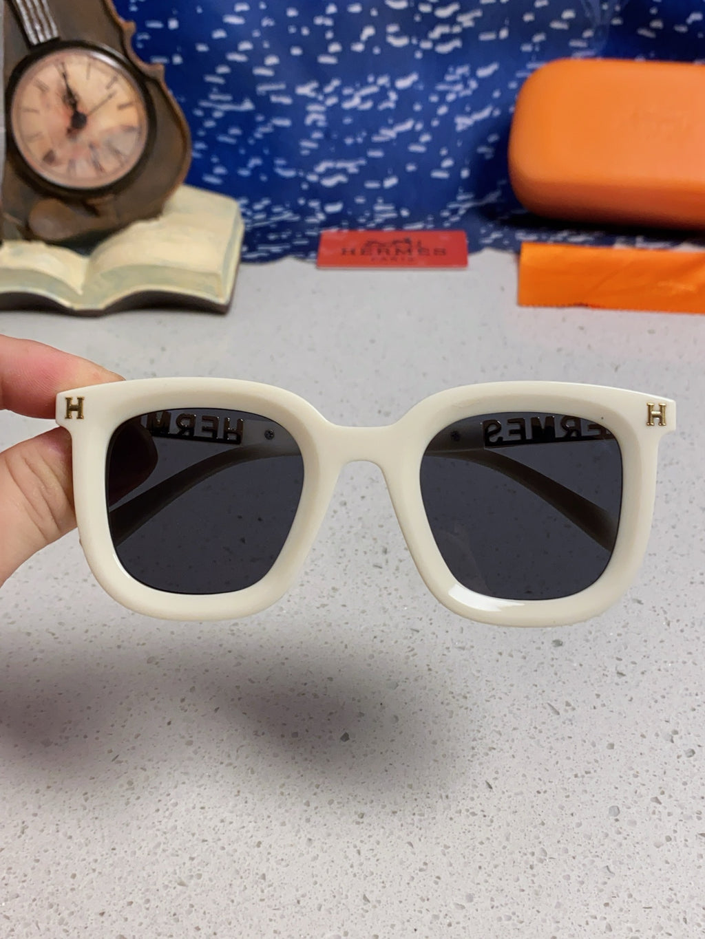 Hermès Metal Square Silver Lens Sunglasses for Men & Women - 399451 - detail image 4