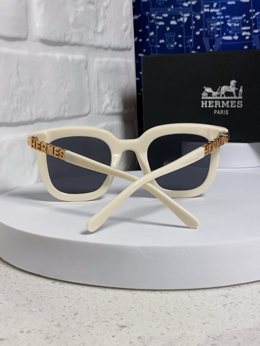 Hermès Metal Square Silver Lens Sunglasses for Men & Women - 433015 - detail image 3