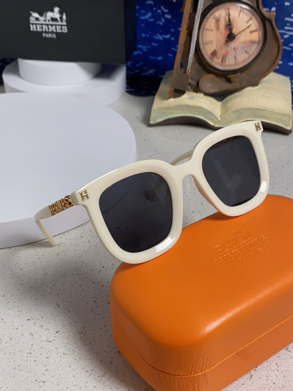 Hermès Metal Square Silver Lens Sunglasses for Men & Women - 433015 - detail image 9