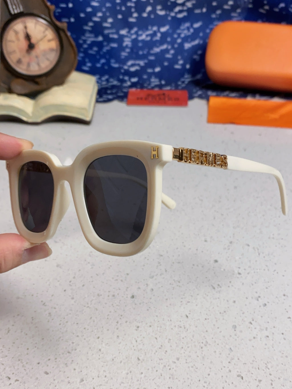 Hermès Metal Square Silver Lens Sunglasses for Men & Women - 433015 - detail image 6