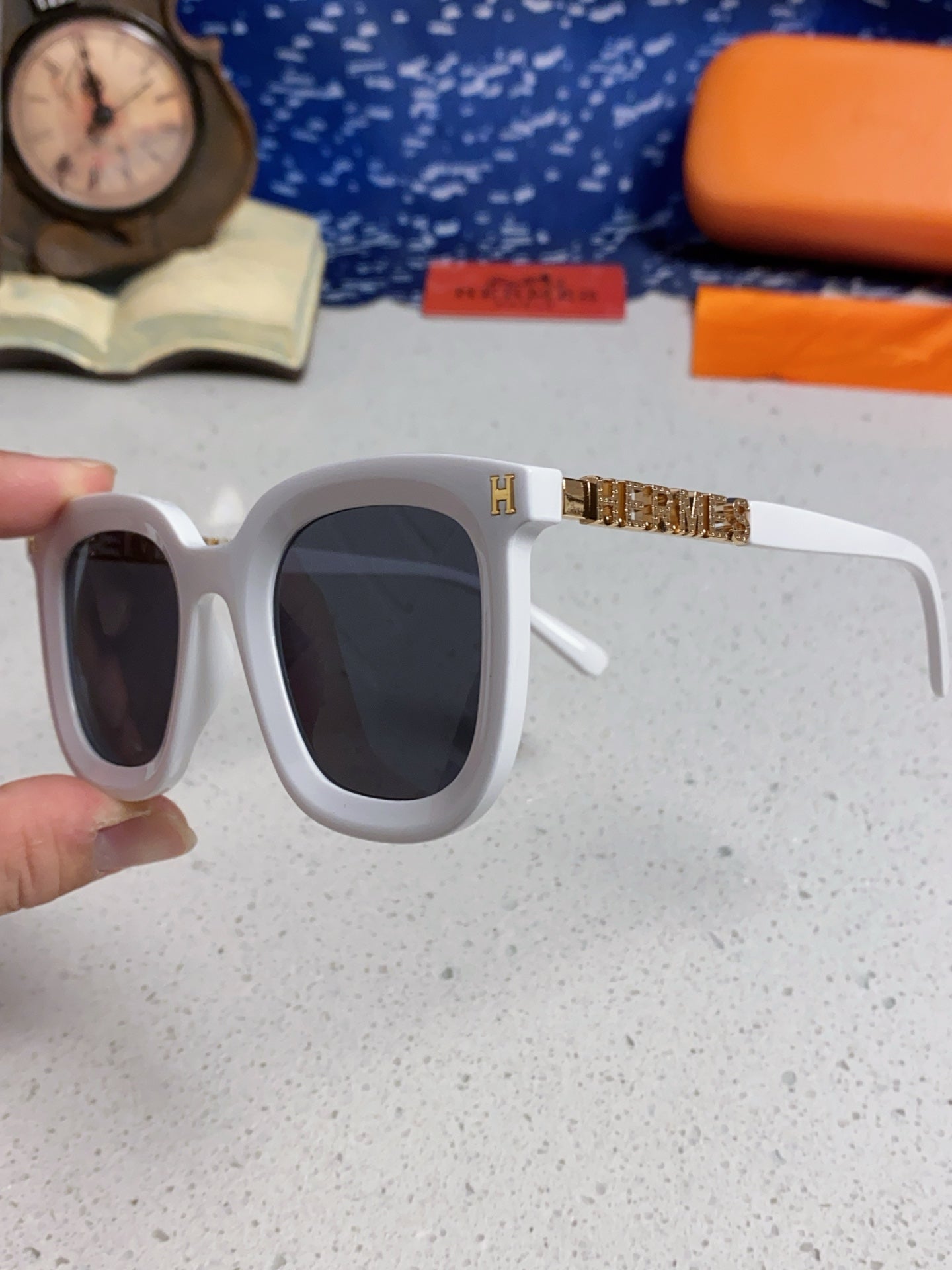 Hermès Metal Square Silver Lens Sunglasses for Men & Women - 158690 - detail image 6
