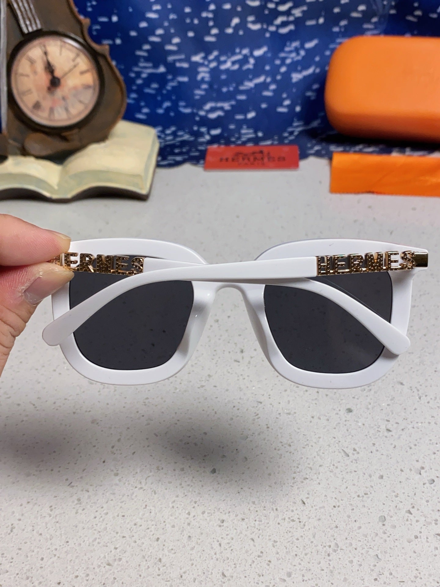 Hermès Metal Square Silver Lens Sunglasses for Men & Women - 399452 - detail image 5