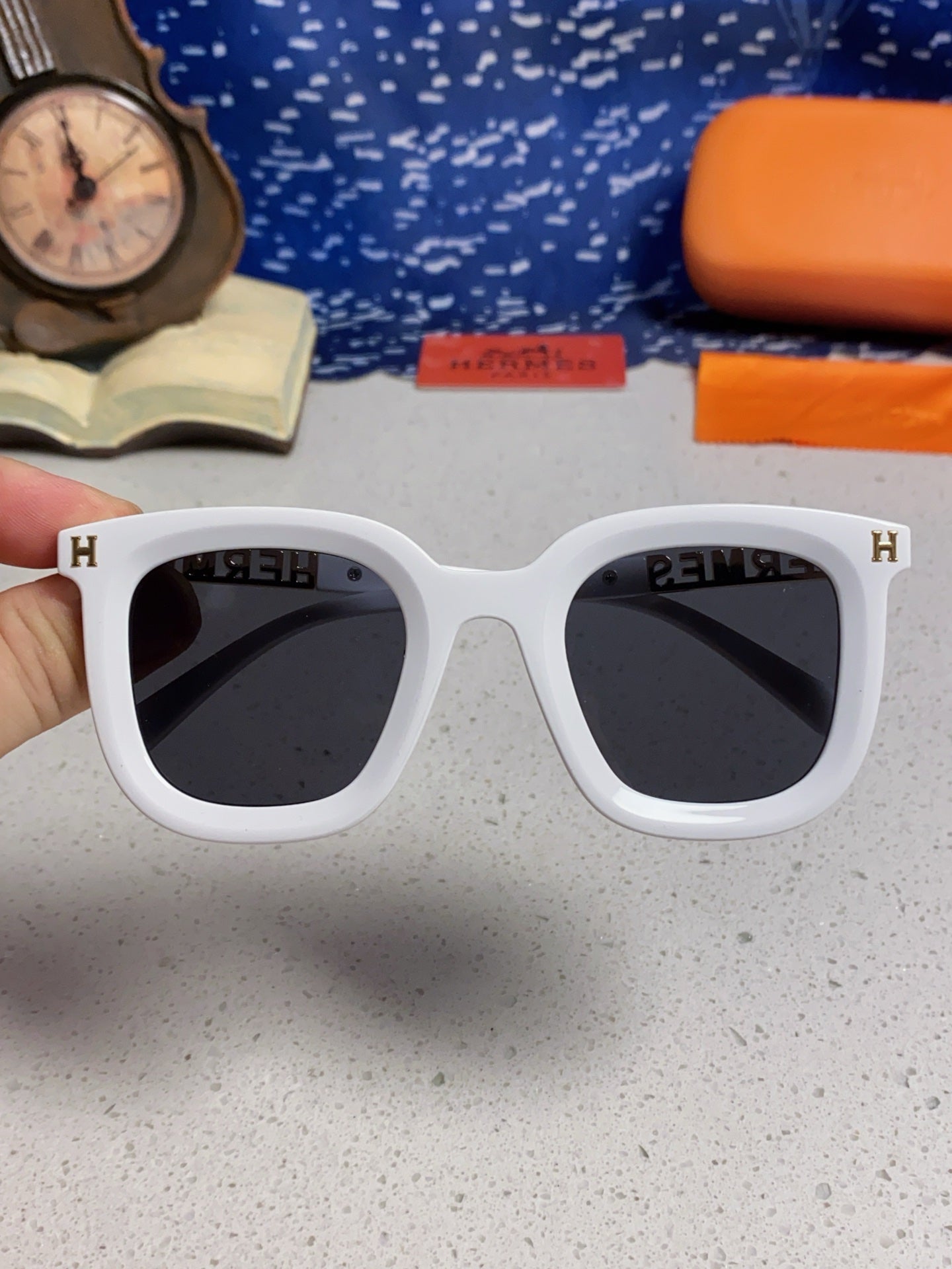 Hermès Metal Square Silver Lens Sunglasses for Men & Women - 433016 - detail image 4