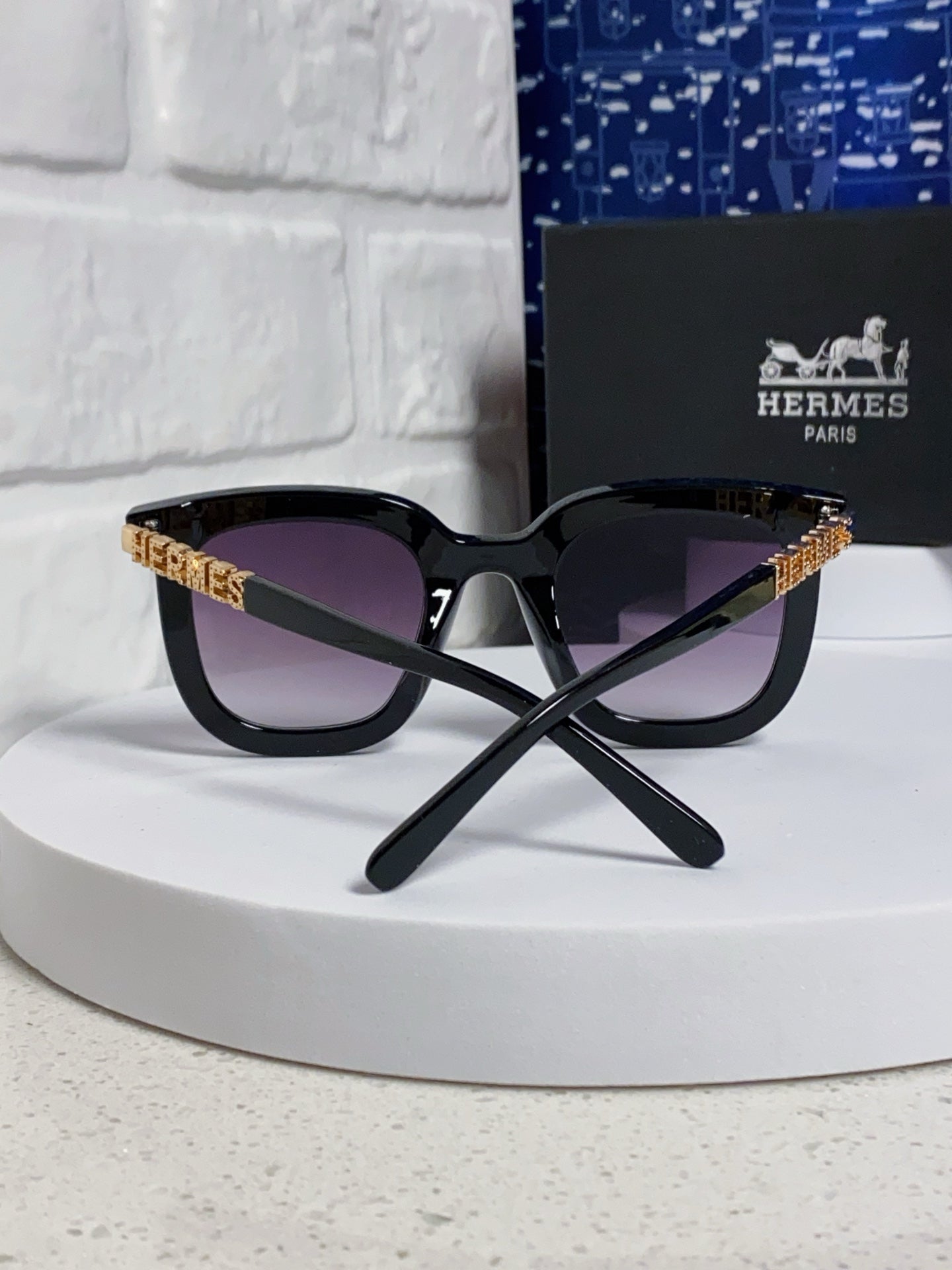 Hermès Metal Square Silver Lens Sunglasses for Men & Women - 158691 - detail image 3