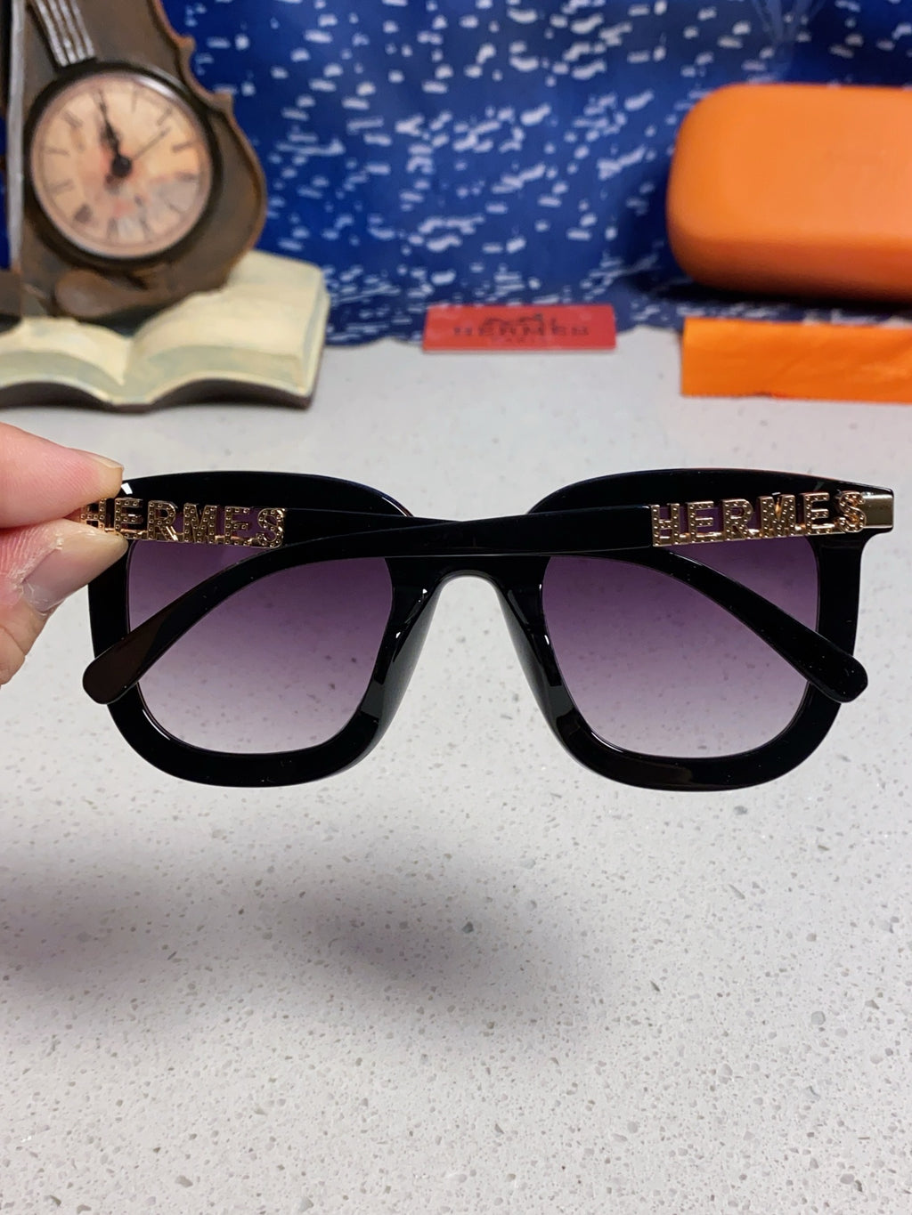 Hermès Metal Square Silver Lens Sunglasses for Men & Women - 433017 - detail image 5