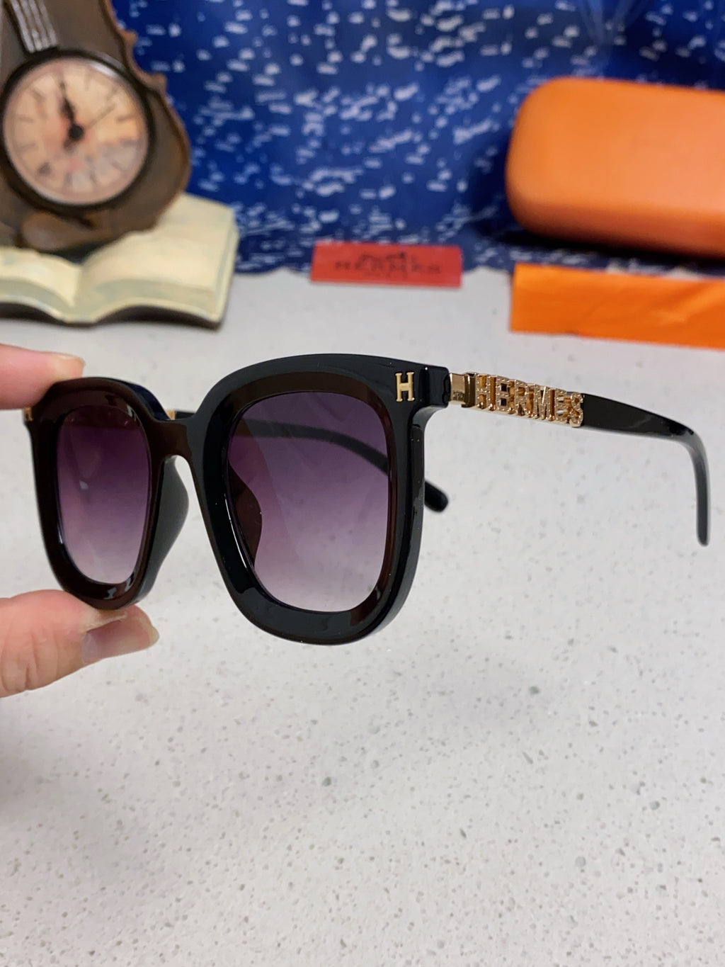Hermès Metal Square Silver Lens Sunglasses for Men & Women - 433017 - detail image 6