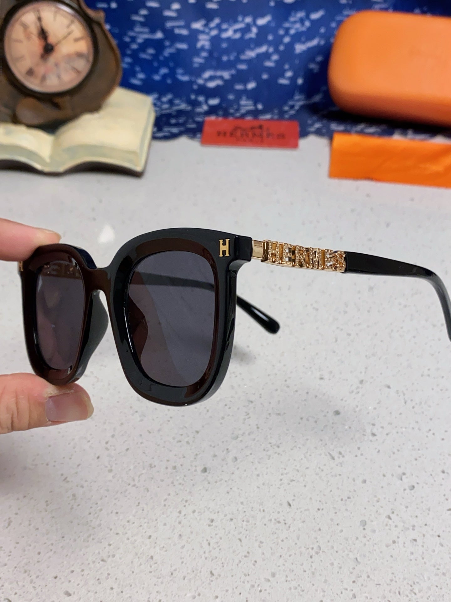 Hermès Metal Square Silver Lens Sunglasses for Men & Women - detail image 6
