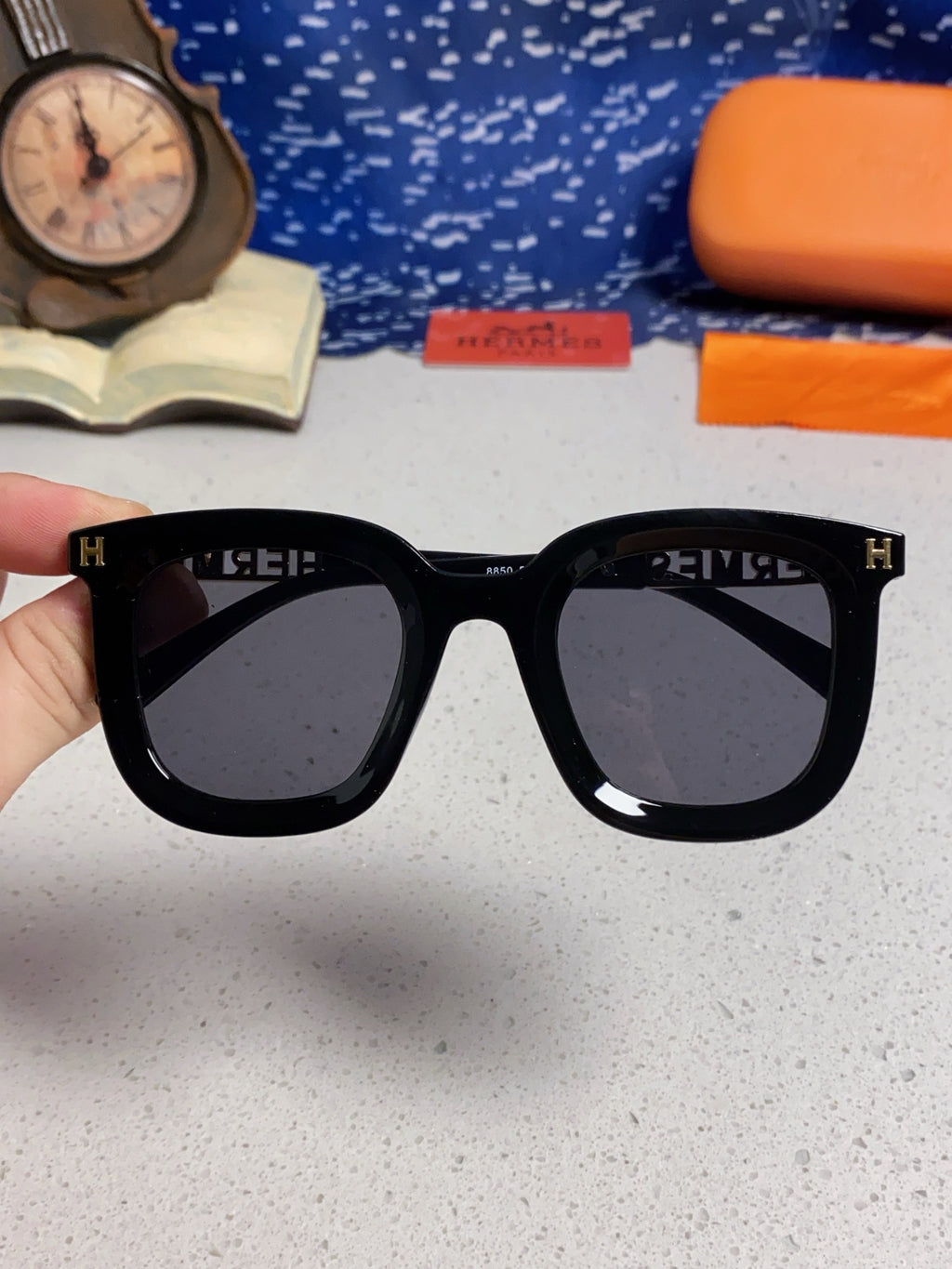 Hermès Metal Square Silver Lens Sunglasses for Men & Women - detail image 4
