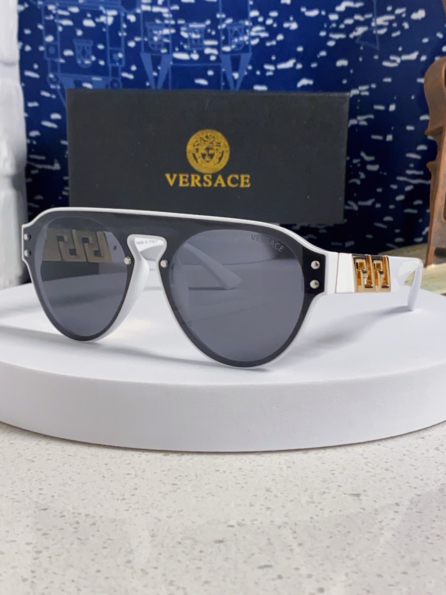 Versace Fashion Silver Lens Sunglasses for Men & Women - 416338