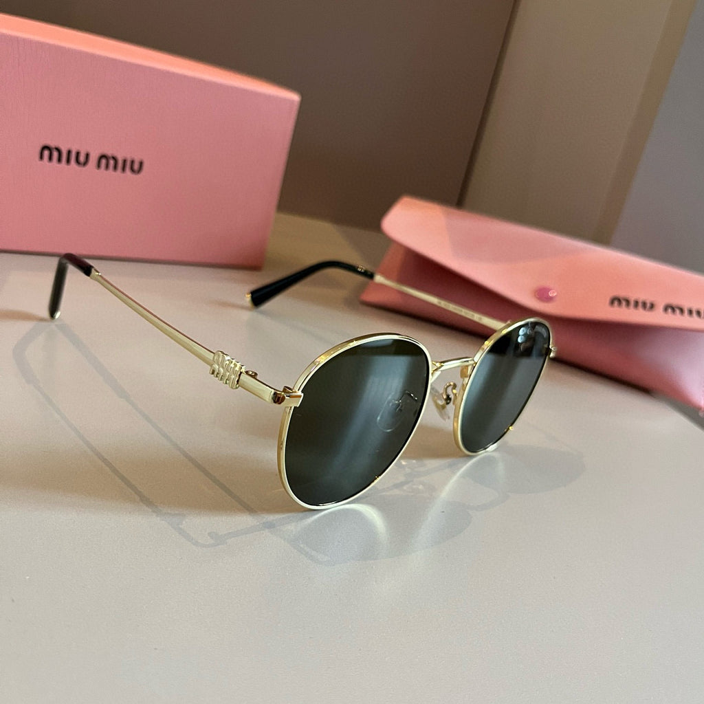 Miu Miu Metal Fashion Brown Lens Sunglasses for Men & Women - 466145