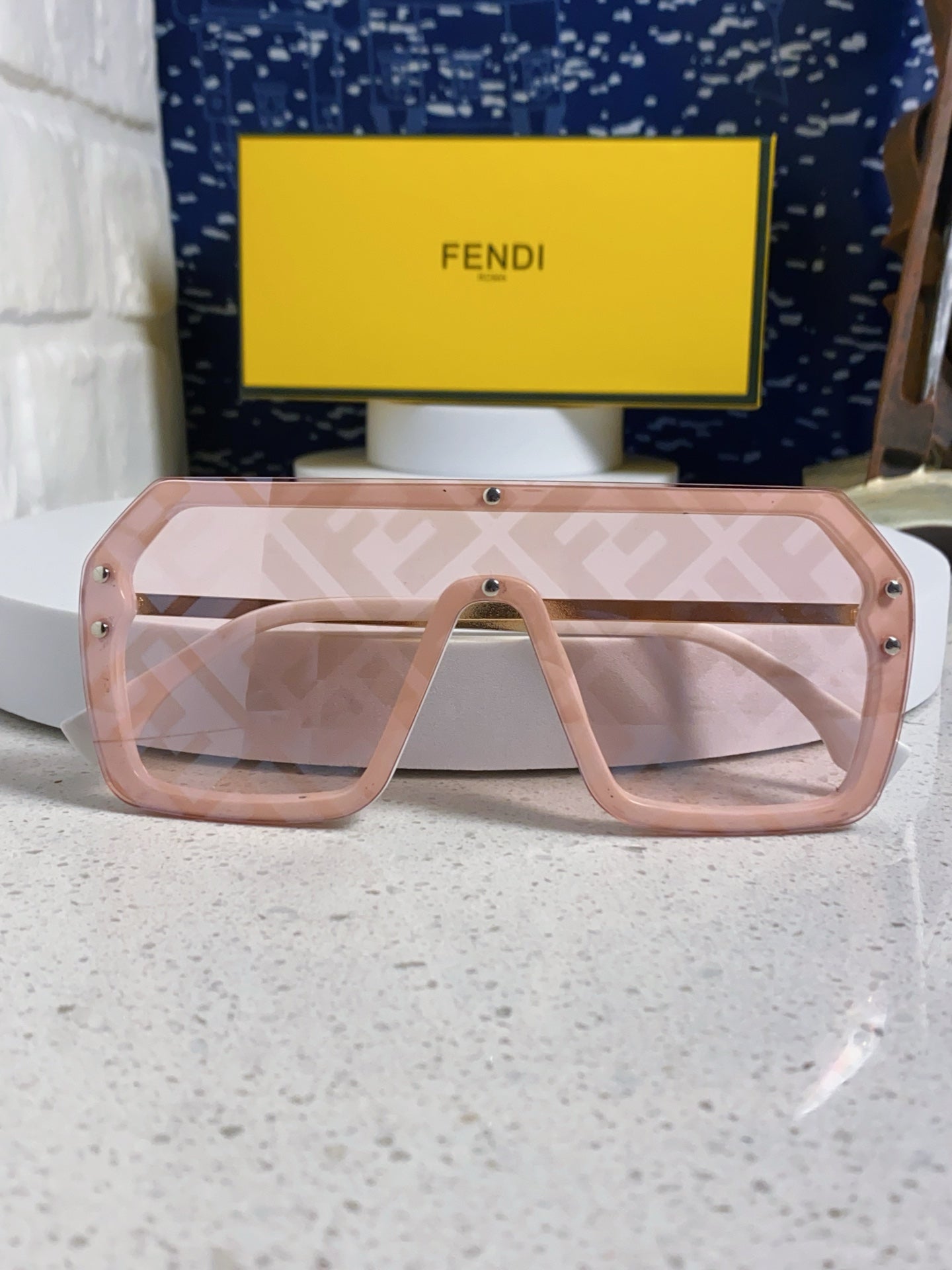 Fendi Lightweight Rimless Red Lens Sunglasses for Men & Women - detail image 7