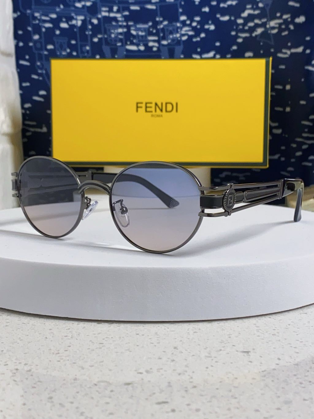 Fendi Metal Oval Silver Lens Sunglasses for Men & Women - 466204