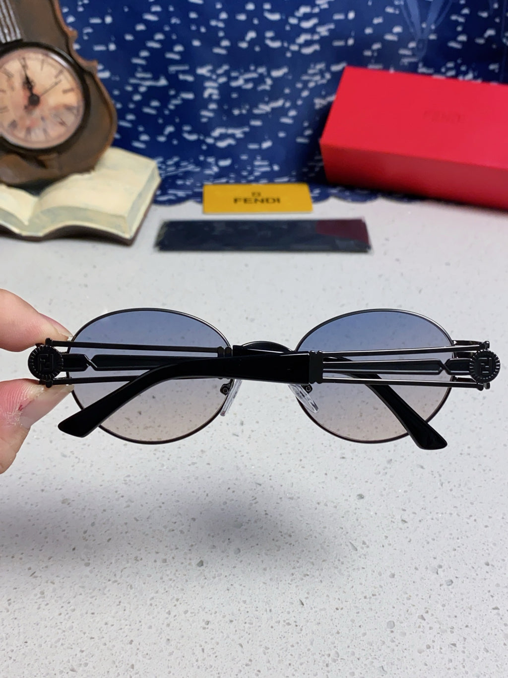 Fendi Metal Oval Silver Lens Sunglasses for Men & Women - 466204 - detail image 5