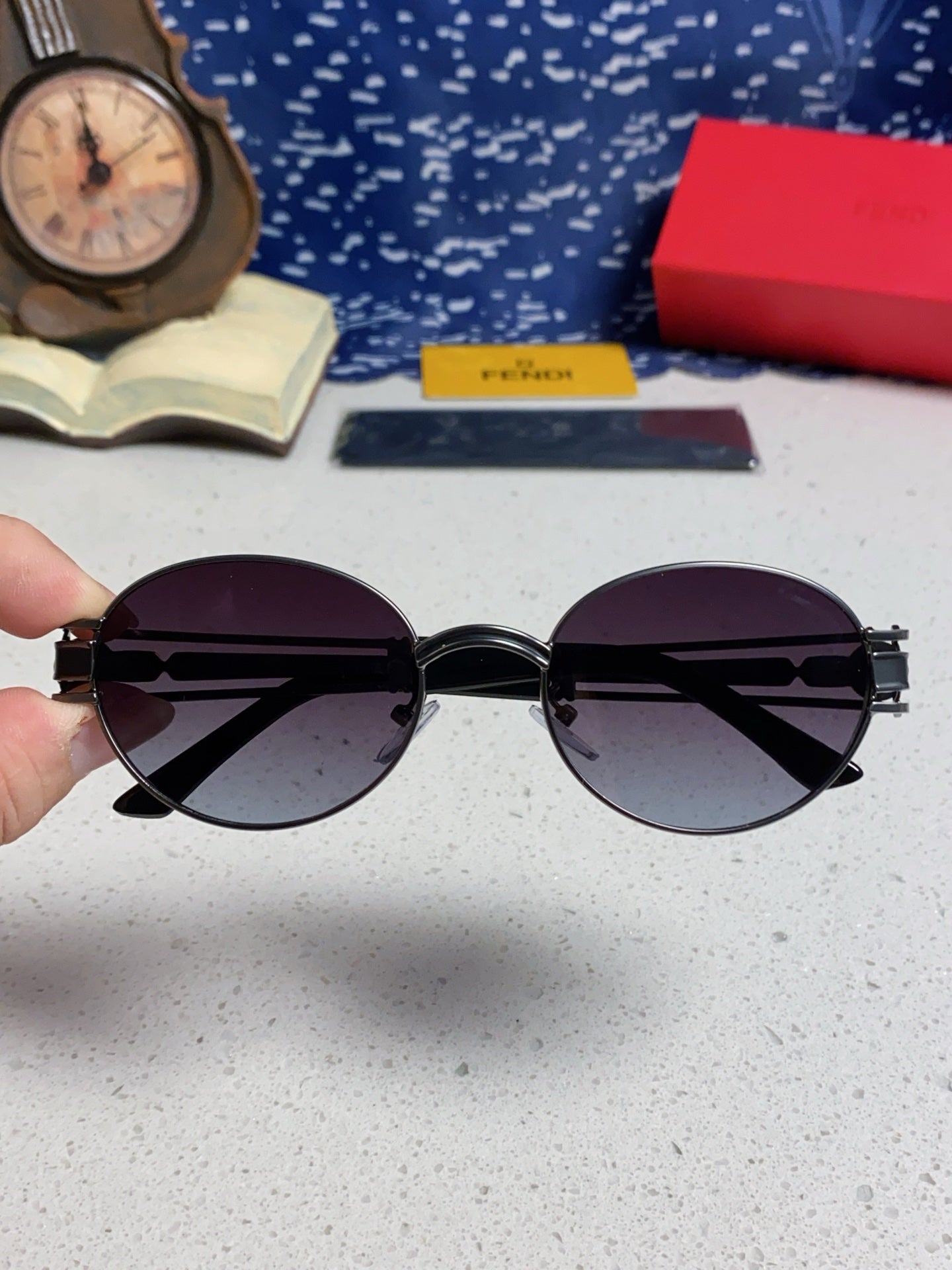 Fendi Metal Oval Silver Lens Sunglasses for Men & Women - 466206 - detail image 4