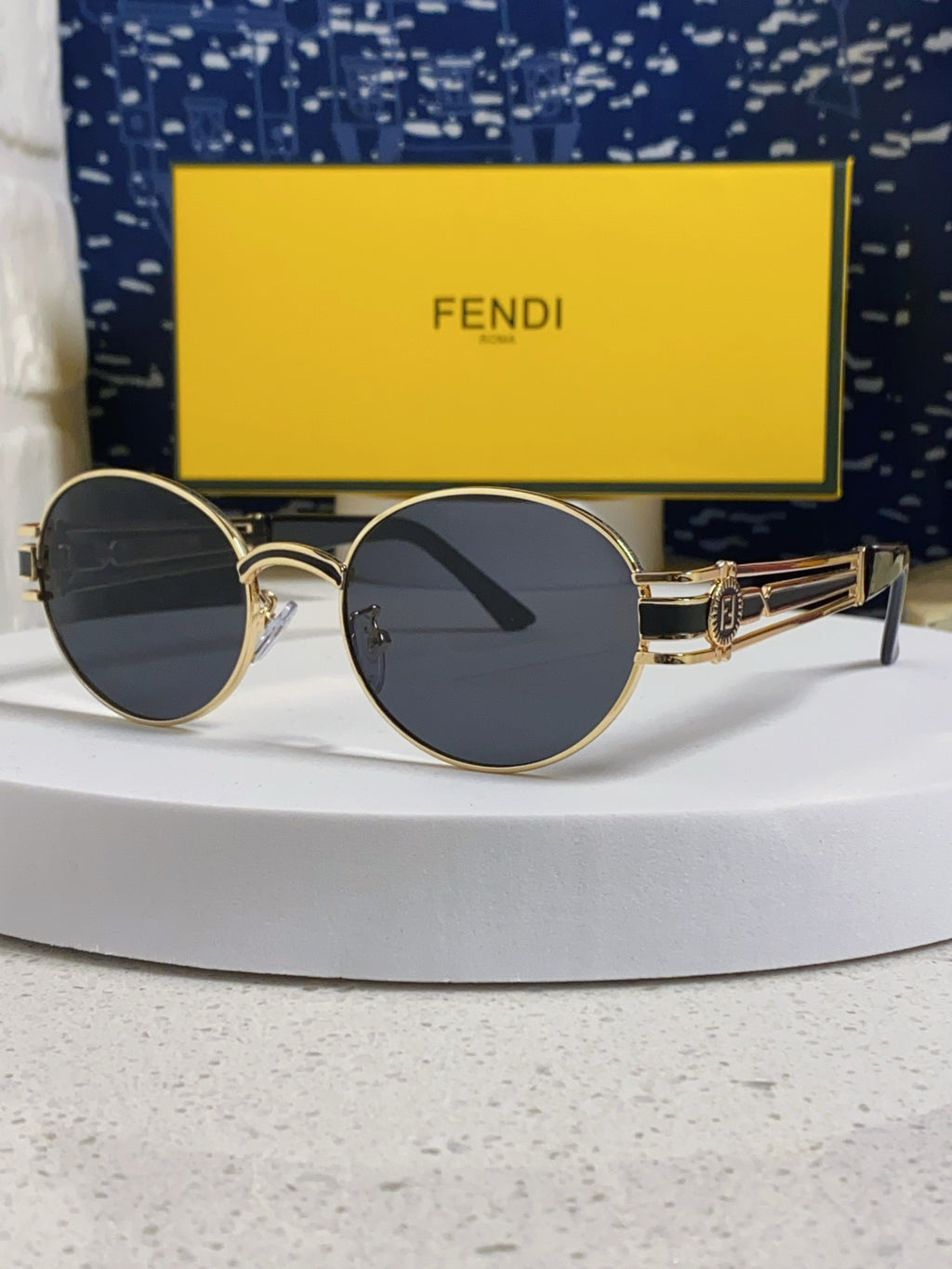 Fendi Metal Oval Silver Lens Sunglasses for Men & Women - 466207