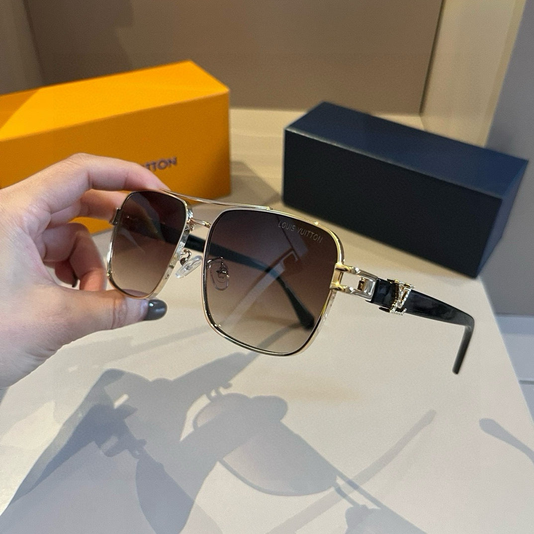 Louis Vuitton Metal Aviator Gold Lens Sunglasses for Men & Women - 381896 - detail image 3