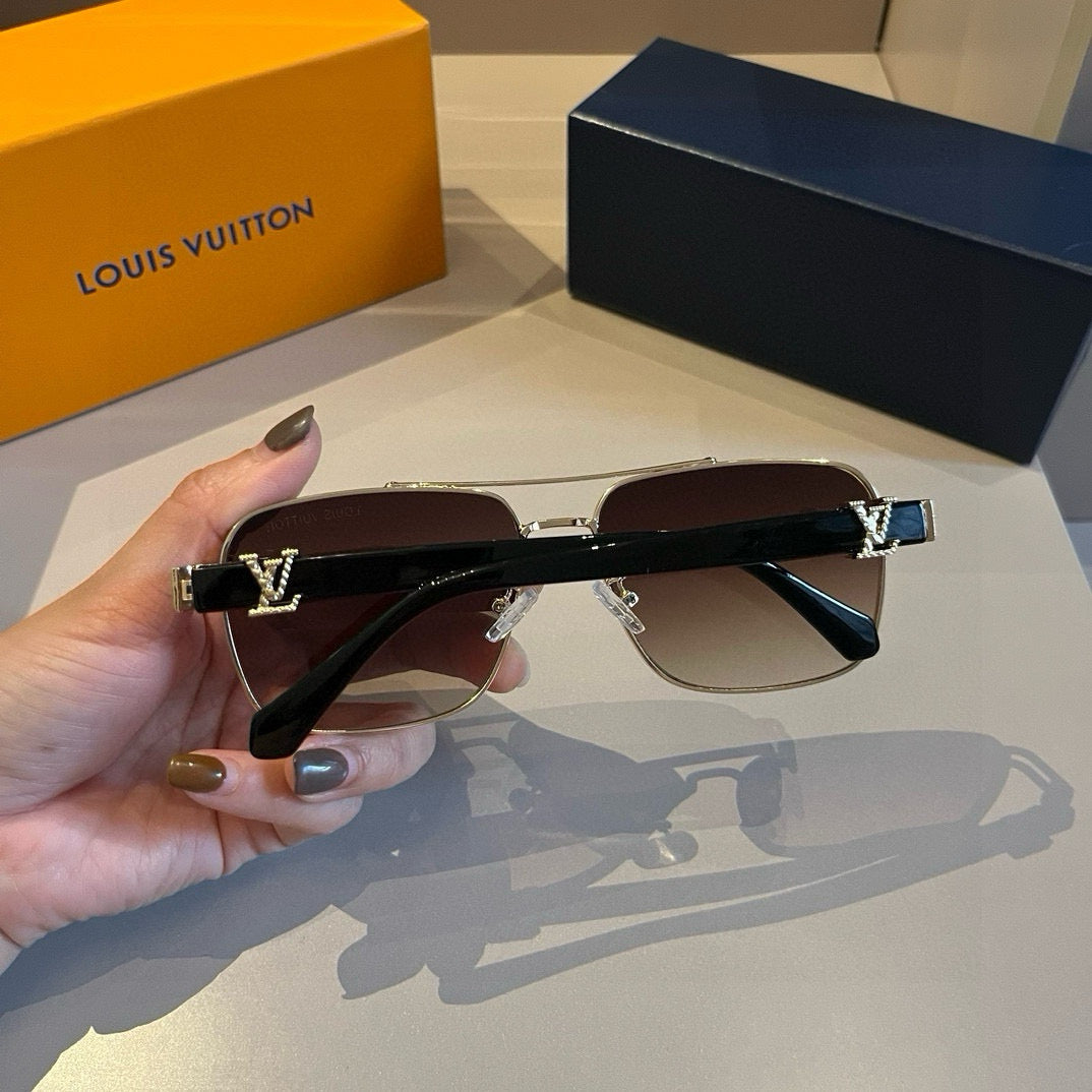 Louis Vuitton Metal Aviator Gold Lens Sunglasses for Men & Women - 381896 - detail image 5