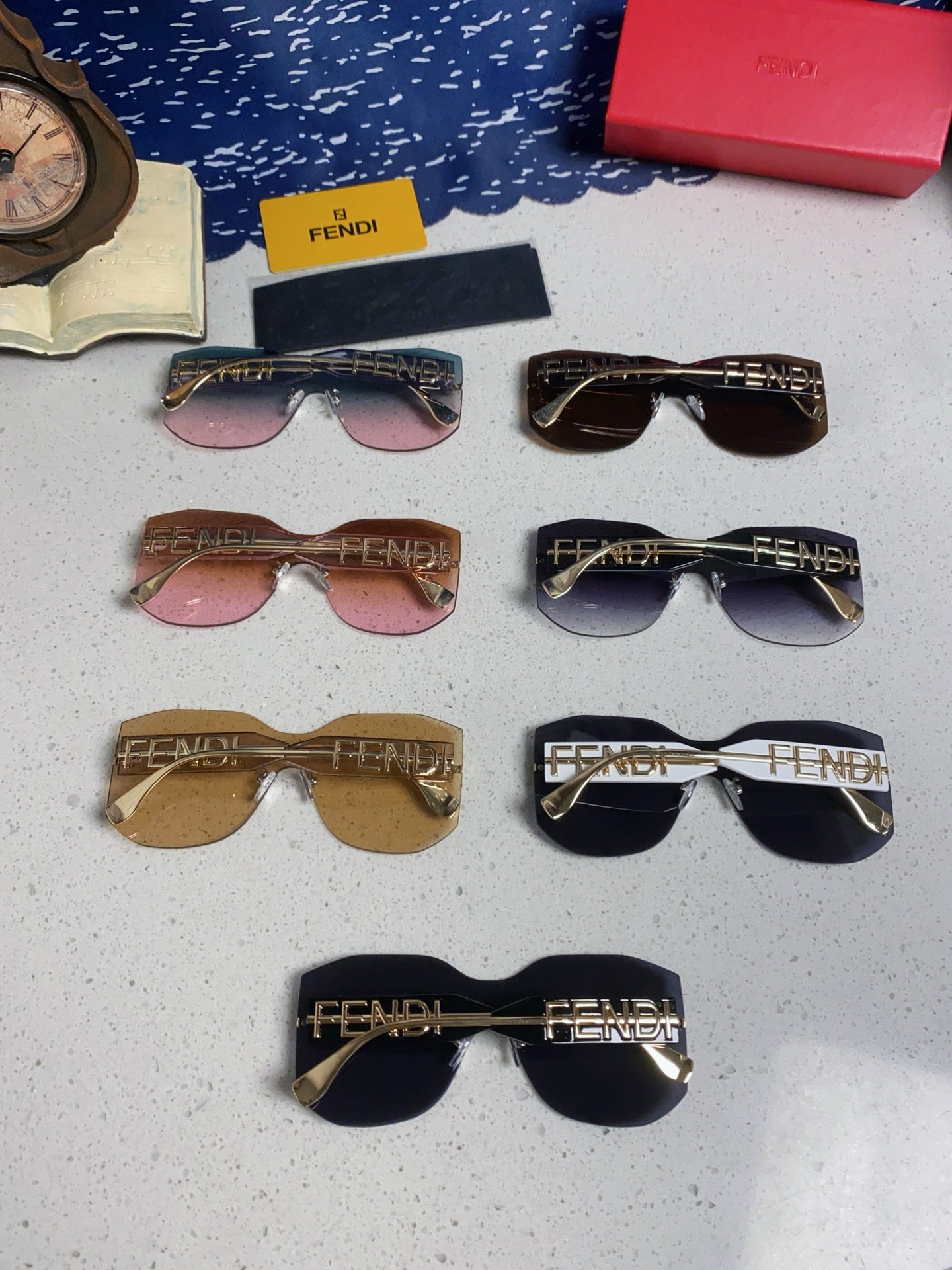 Fendi Lightweight Rimless Brown Lens Sunglasses for Men & Women - 383032 - detail image 9