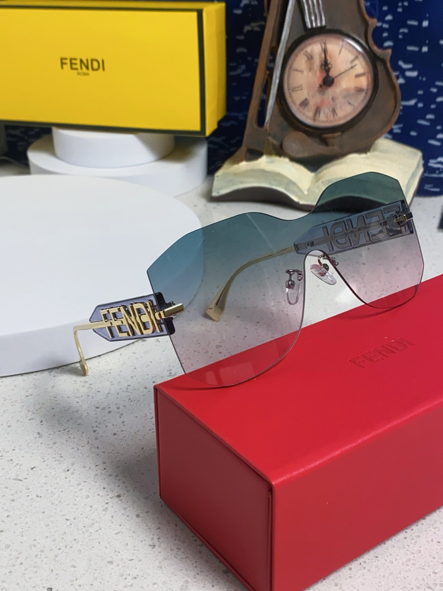 Fendi Lightweight Rimless Silver Lens Sunglasses for Men & Women - 383031 - detail image 7