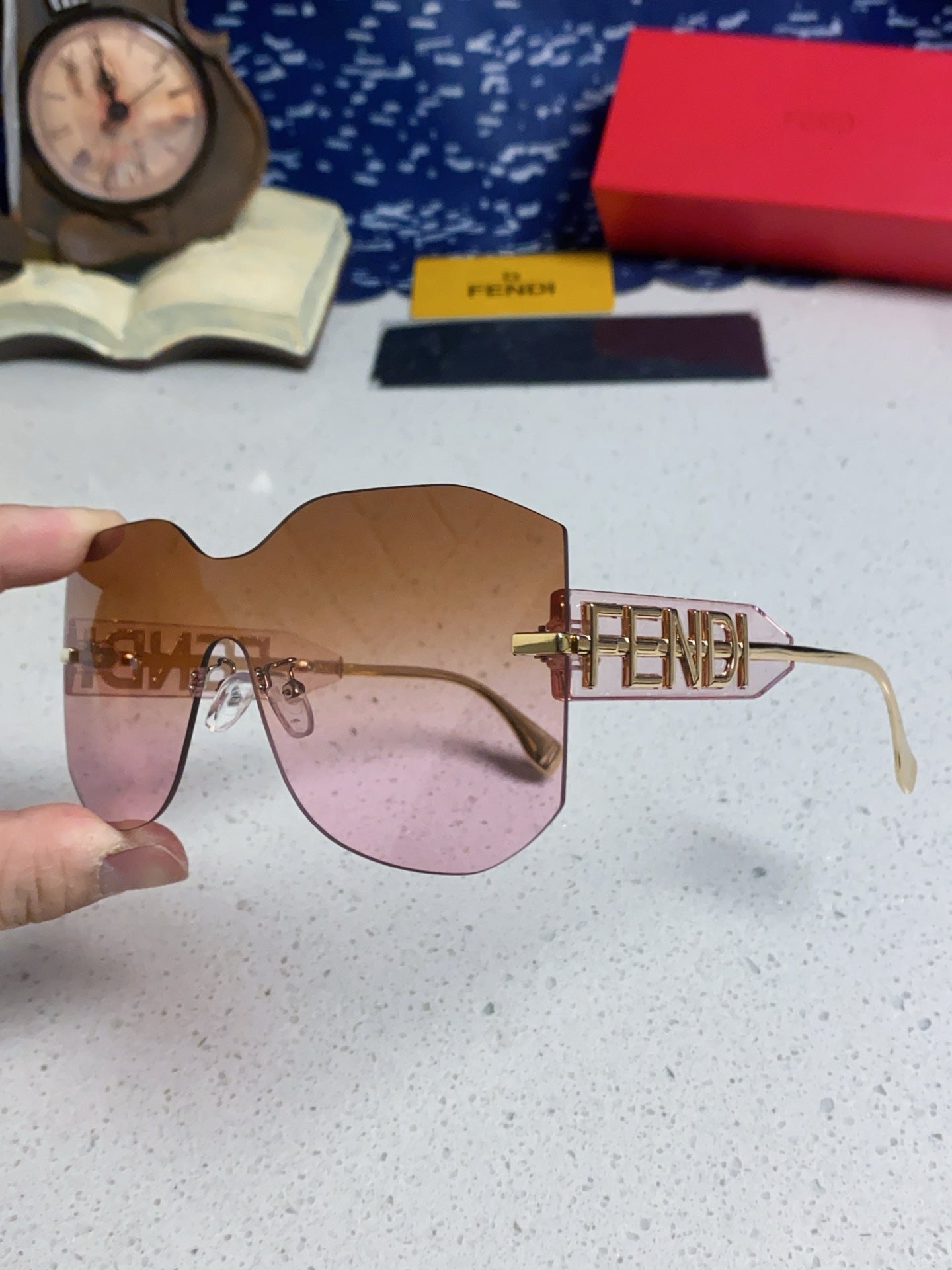 Fendi Lightweight Rimless Gray Lens Sunglasses for Men & Women - 383035 - detail image 10
