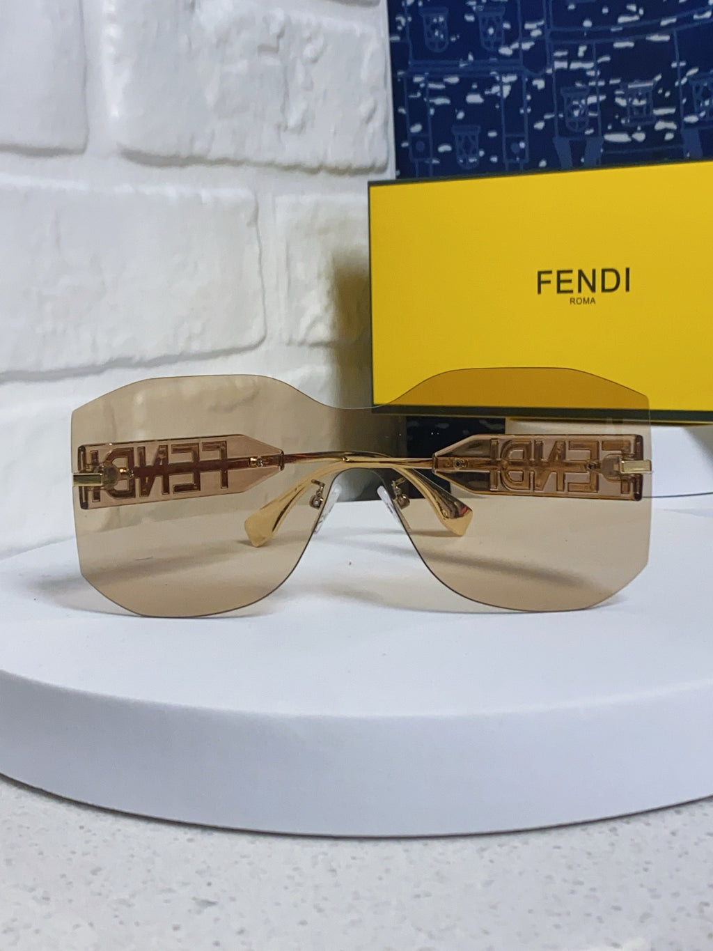Fendi Lightweight Rimless Brown Lens Sunglasses for Men & Women - 383033 - detail image 2