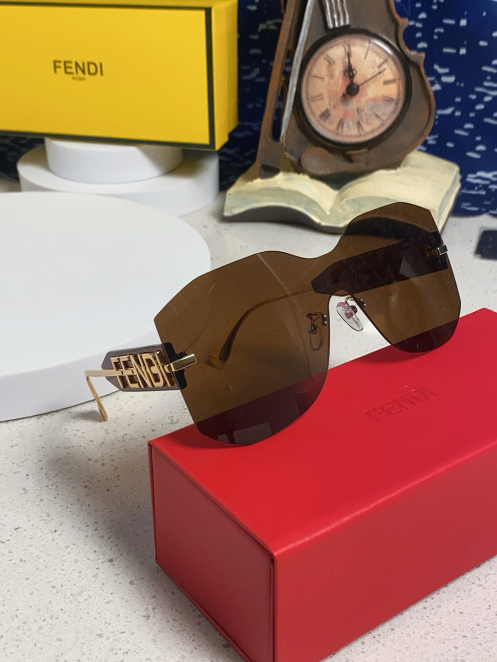 Fendi Lightweight Rimless Brown Lens Sunglasses for Men & Women - 383034 - detail image 7