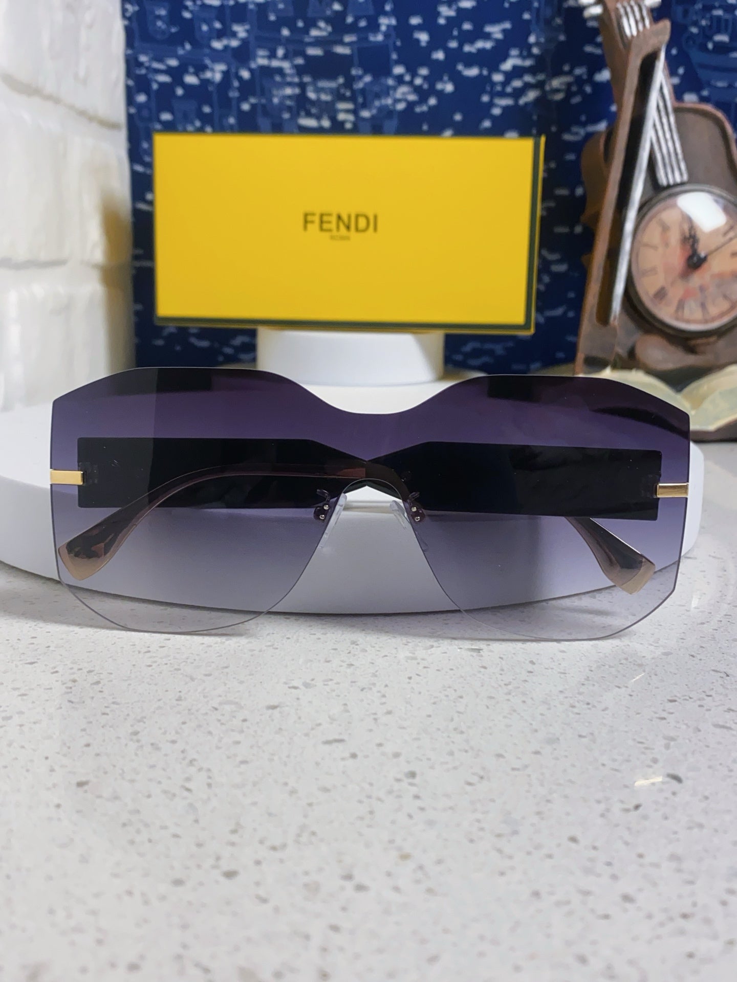 Fendi Lightweight Rimless Gray Lens Sunglasses for Men & Women - 383035 - detail image 7