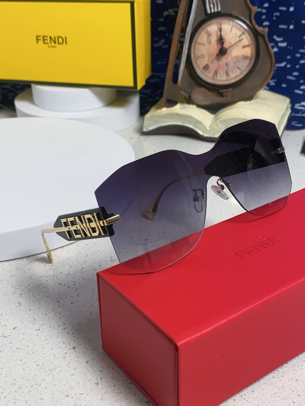 Fendi Lightweight Rimless Gray Lens Sunglasses for Men & Women - 383035 - detail image 8