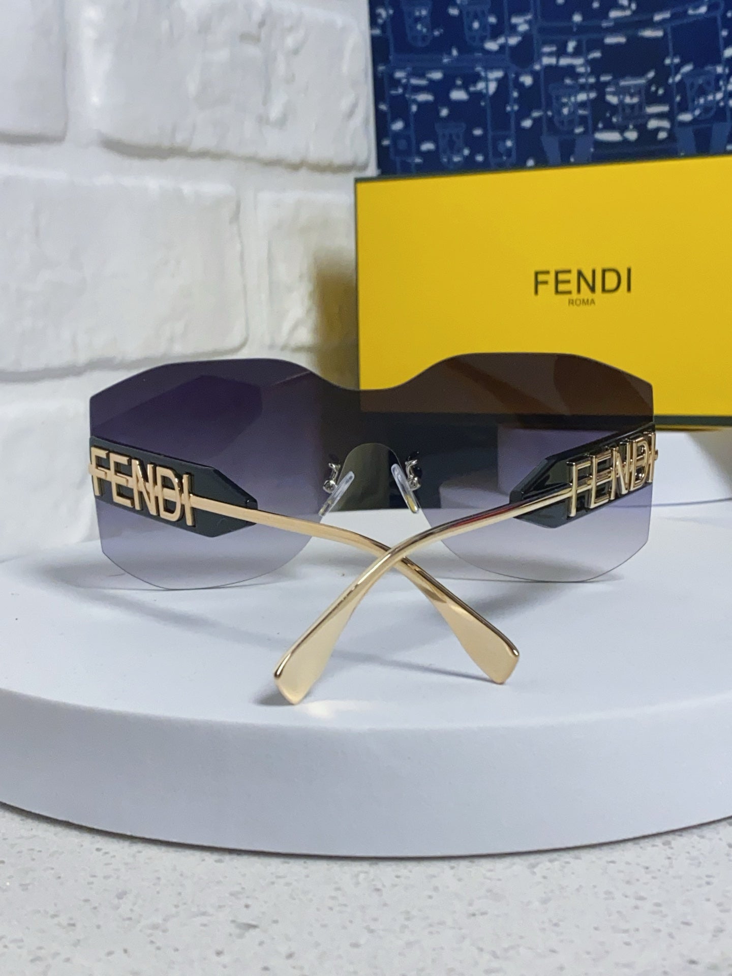 Fendi Lightweight Rimless Gray Lens Sunglasses for Men & Women - 383035 - detail image 3