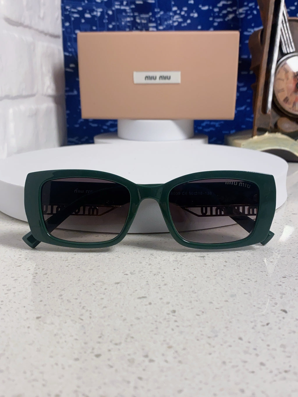 Miu Miu Polarized Square Silver Lens Sunglasses for Women - 449707 - detail image 9