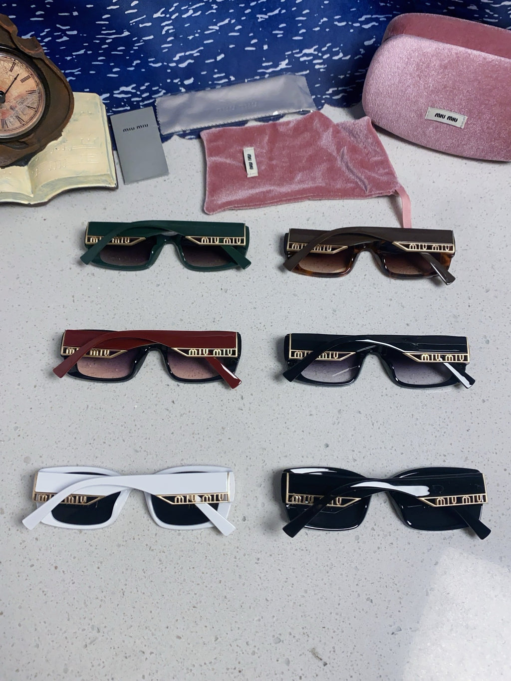 Miu Miu Polarized Square Blue Lens Sunglasses for Women - detail image 11