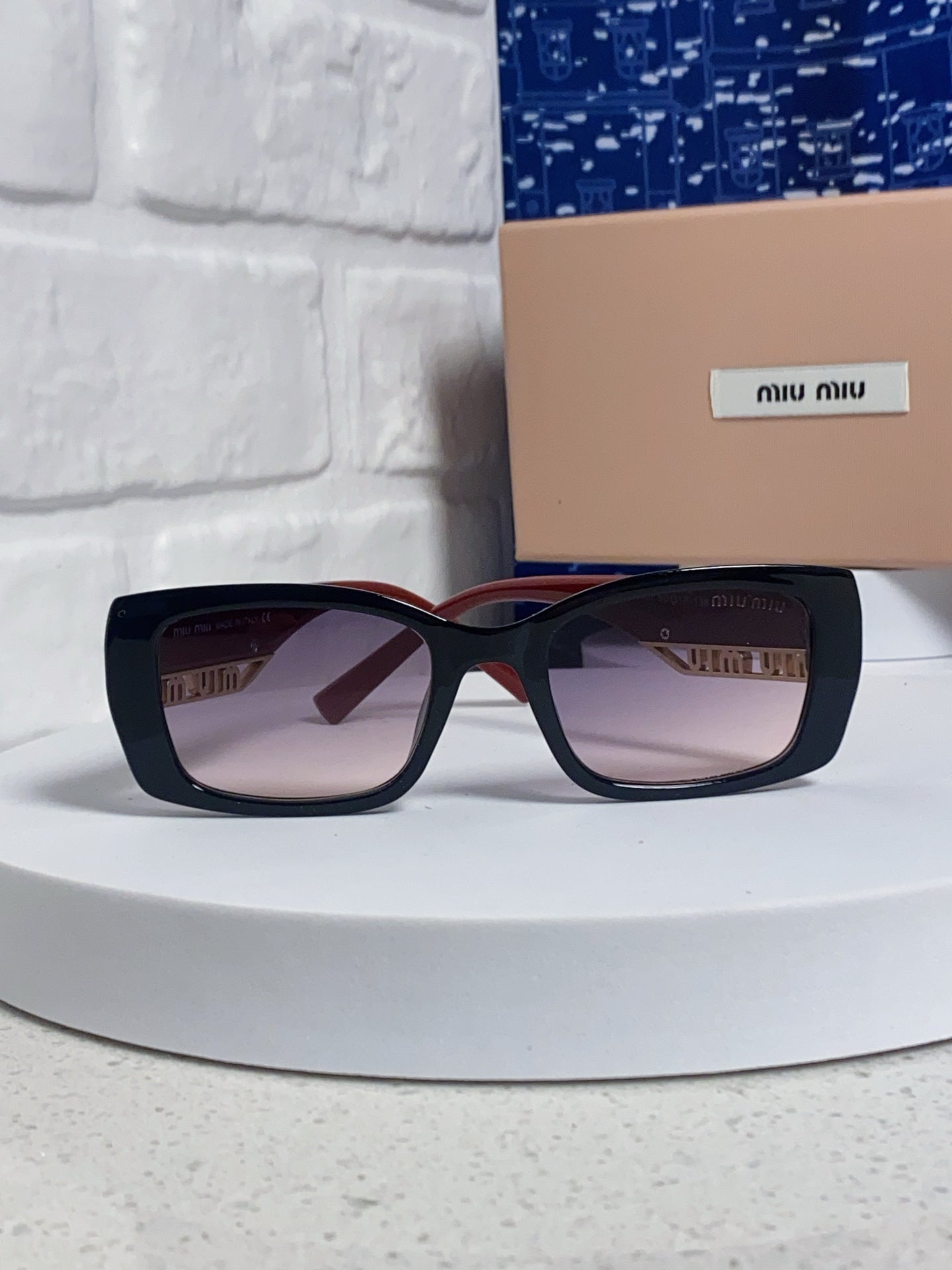 Miu Miu Polarized Square Blue Lens Sunglasses for Women - detail image 2