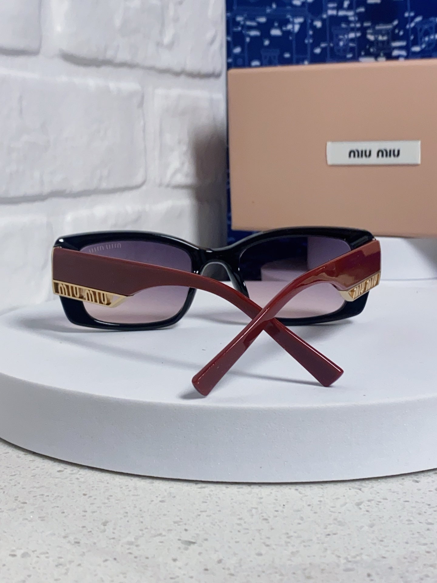 Miu Miu Polarized Square Blue Lens Sunglasses for Women - detail image 3