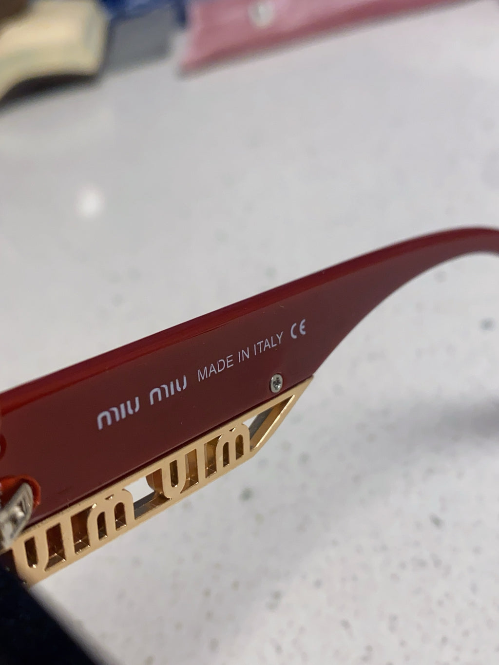Miu Miu Polarized Square Blue Lens Sunglasses for Women - detail image 8