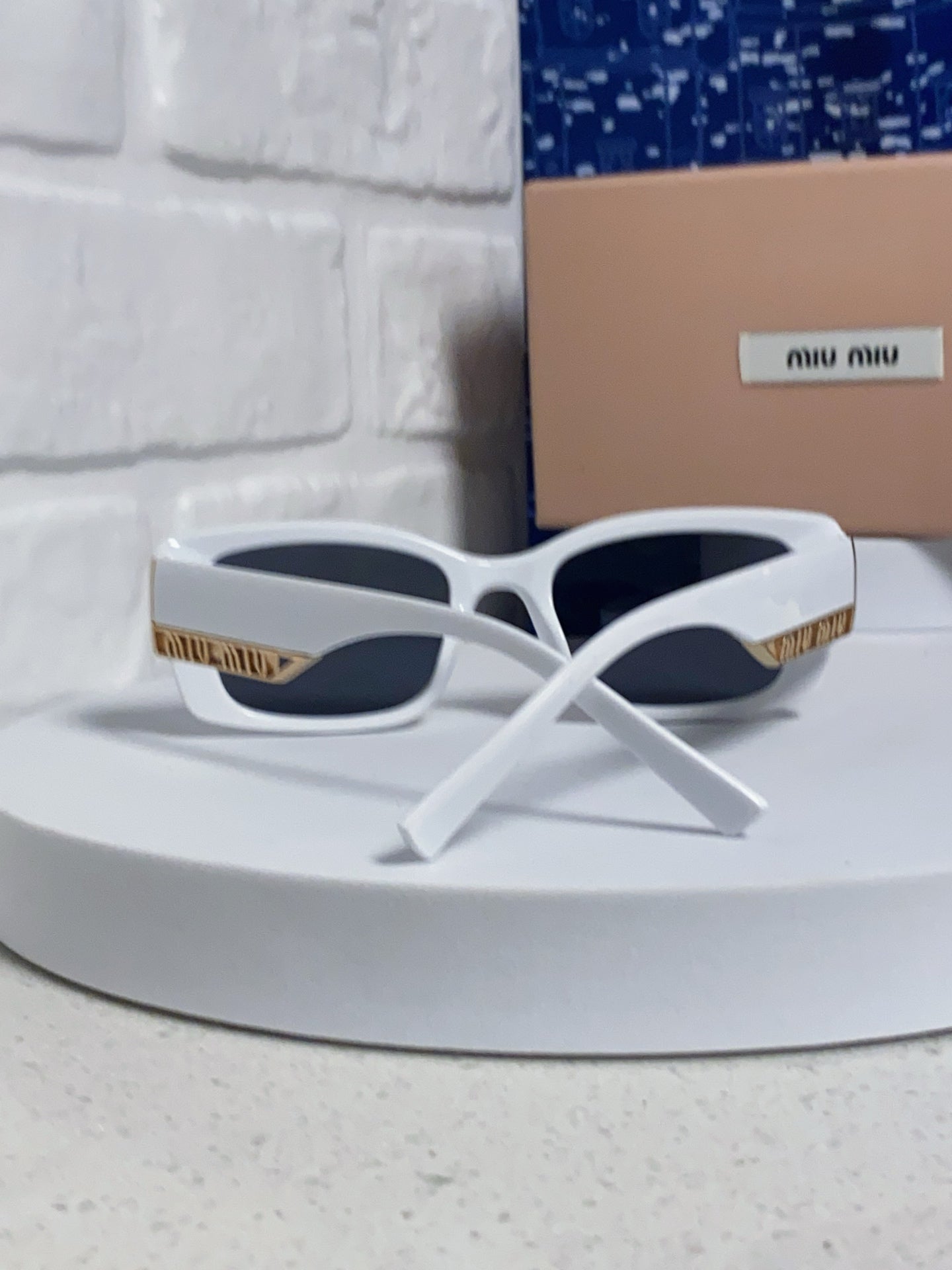 Miu Miu Polarized Square Silver Lens Sunglasses for Women - detail image 3