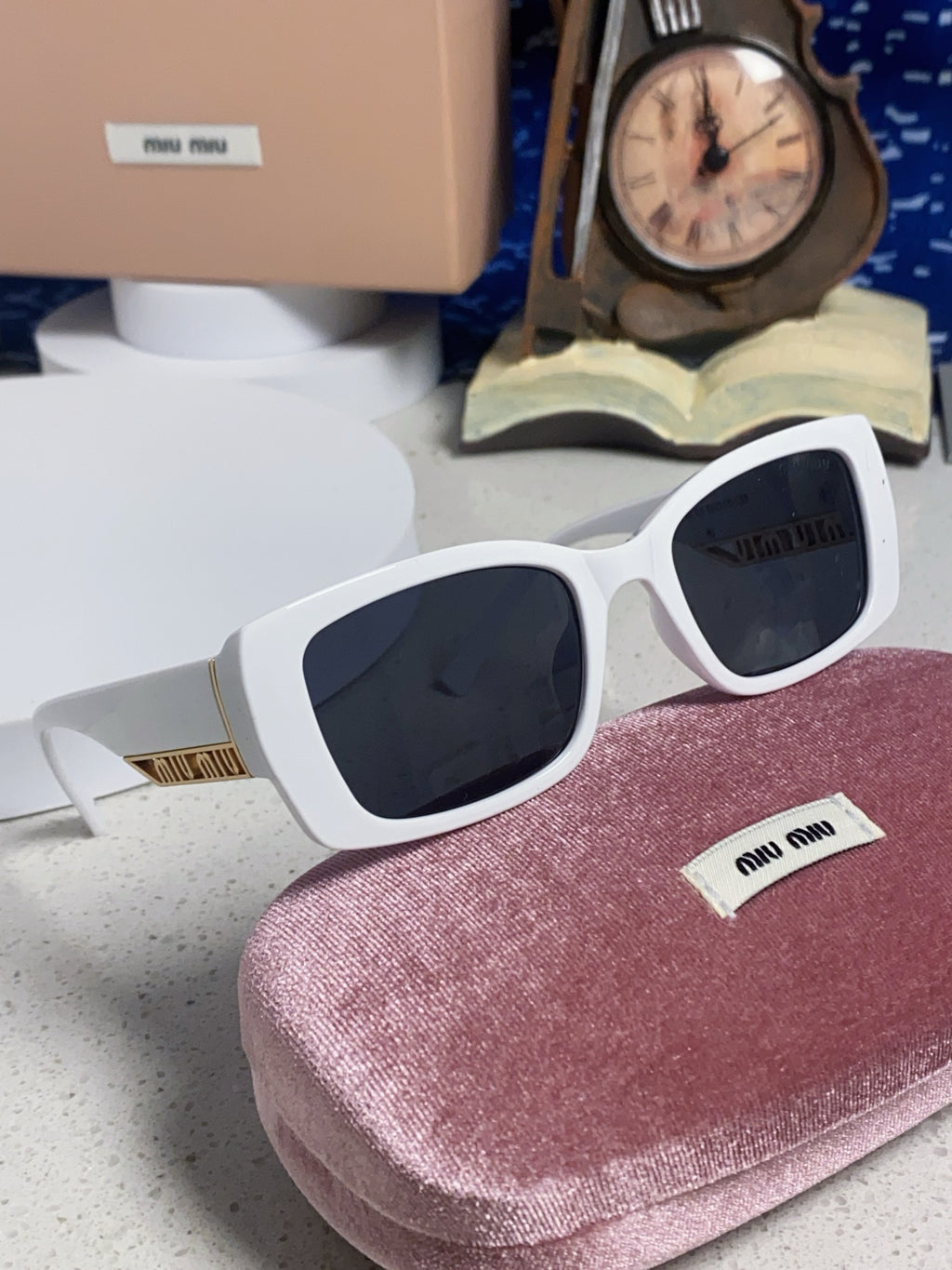 Miu Miu Polarized Square Silver Lens Sunglasses for Women - detail image 10