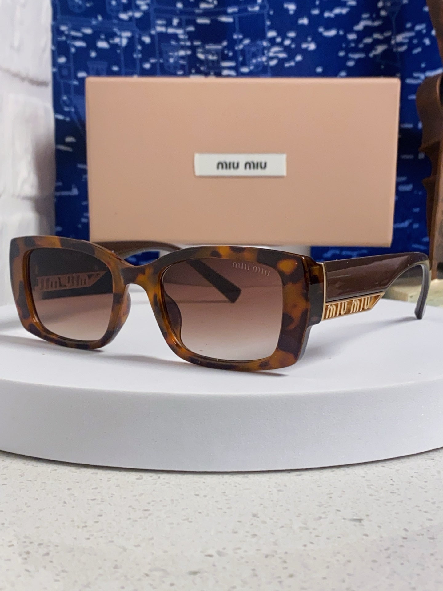 Miu Miu Polarized Square Red Lens Sunglasses for Women