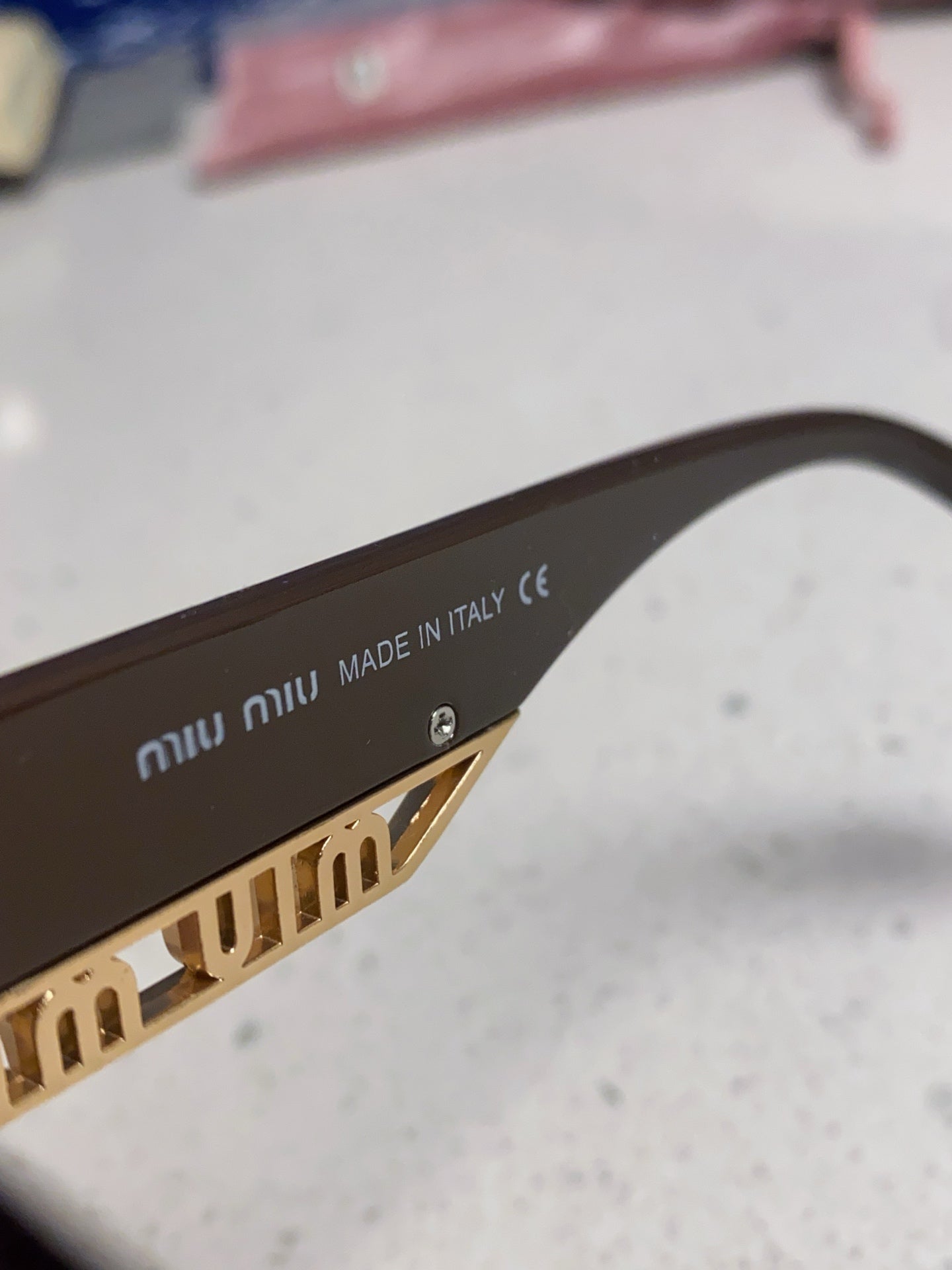 Miu Miu Polarized Square Red Lens Sunglasses for Women - detail image 8