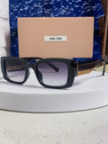 Miu Miu Polarized Square Silver Lens Sunglasses for Women - 449690