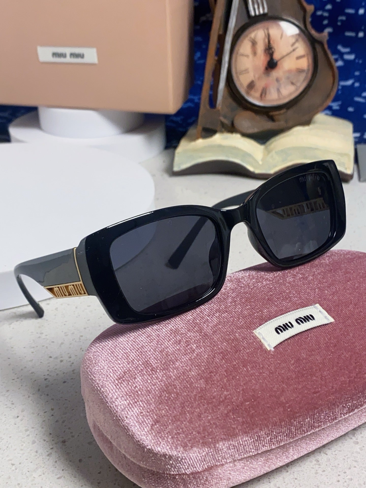 Miu Miu Polarized Square Black Lens Sunglasses for Women - detail image 10